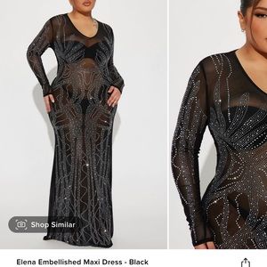 Elena Embellished Maxi Dress Black